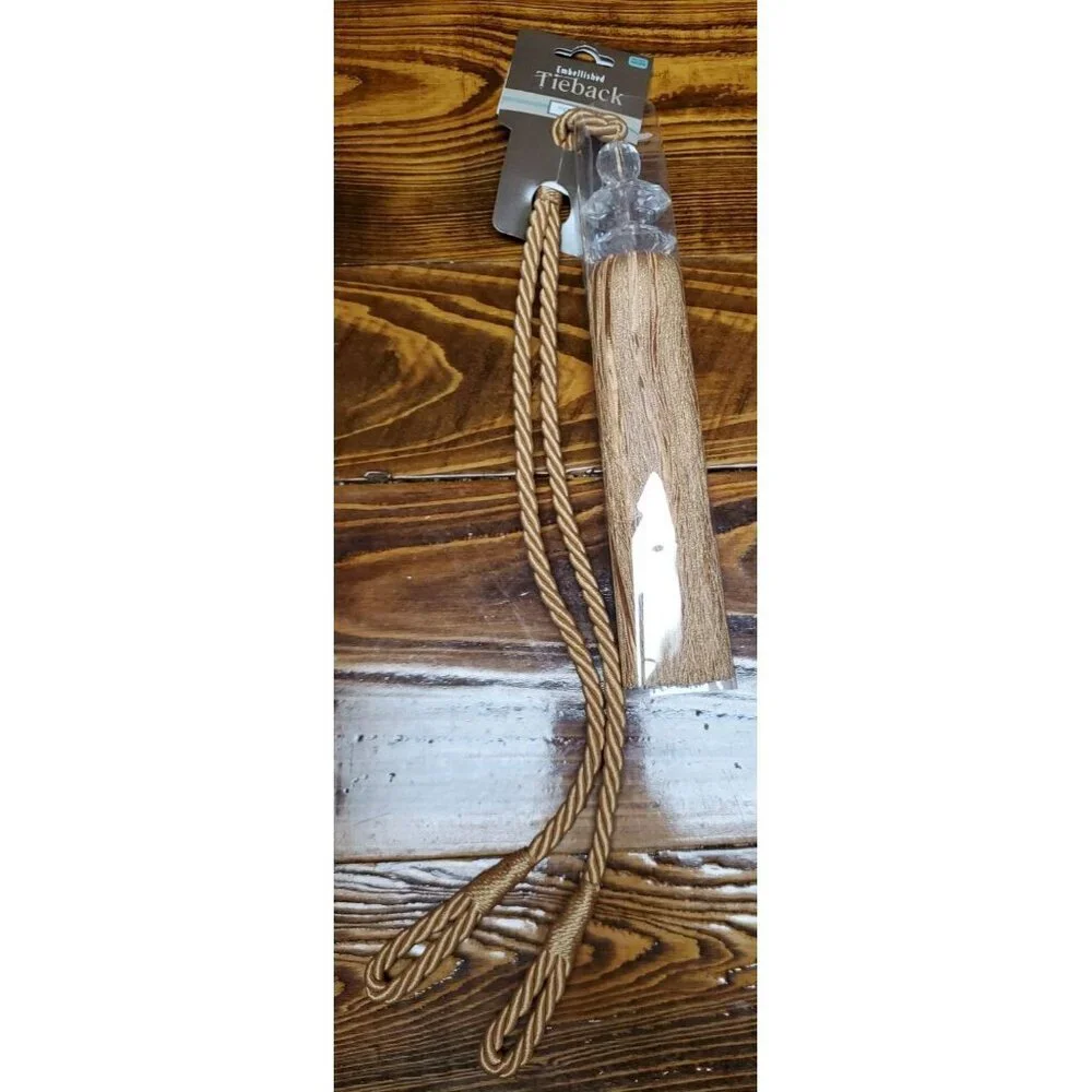 NEW!! Signature Collection Gold Embellished Curtain Tieback